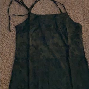 Green slip dress